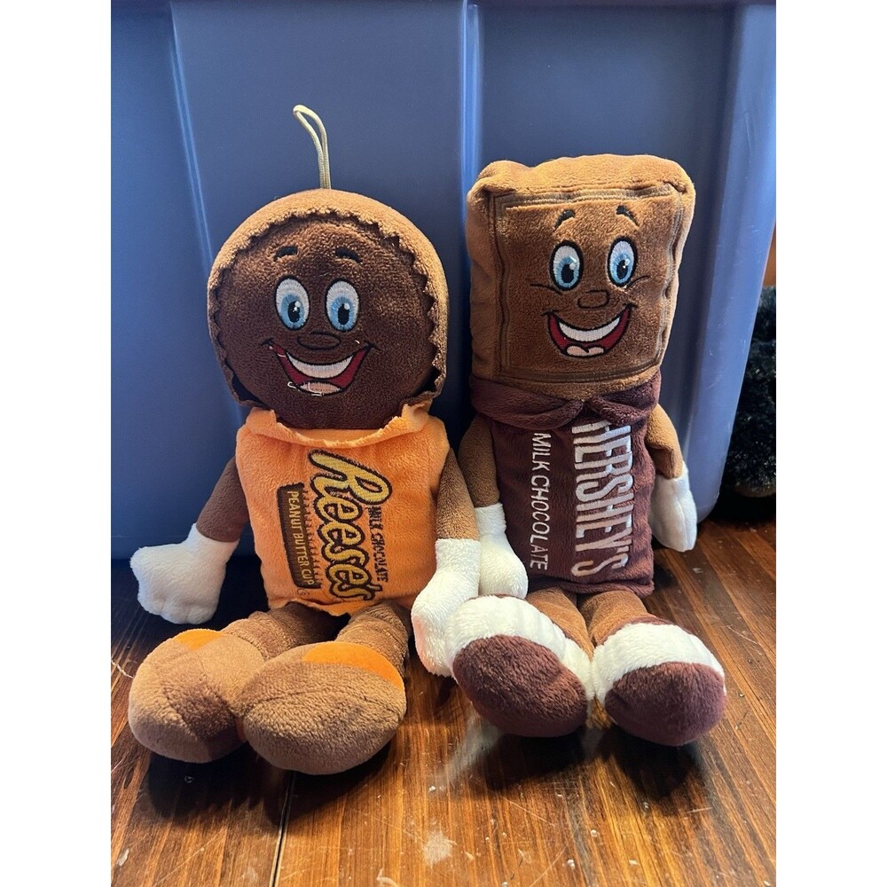 Hershey Parks Plush Toys Hershey Milk Chocolate Bar & Reese’s Peanut Butter Cup